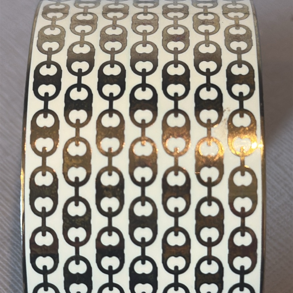 Tory Burch Gold Gemini Patterned Cuff Bracelet - Picture 2 of 5